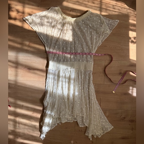 Cream Off-Shoulder Sharkbite Dress - Picture 5 of 6